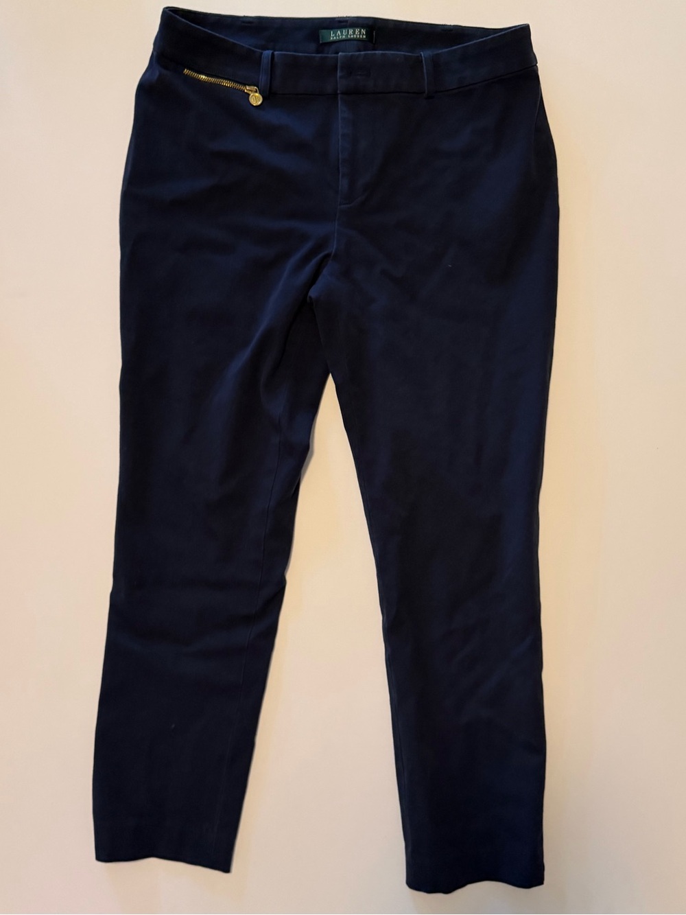 Lauren Ralph Lauren Navy Stretch Chino Pants